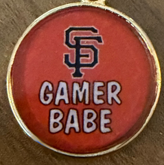 Gamer Babe Orange Pendant With Gold Finishes