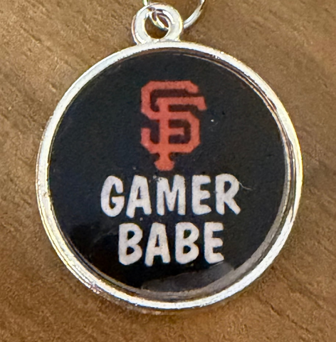 Gamer Babe Black Pendant with Silver accents