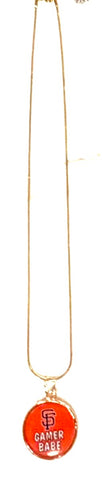 Gamer Babe Orange Pendant With Gold Finishes